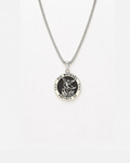 Bruce & Co Saint Michael Medallion Necklace, Silver-Plated Steel