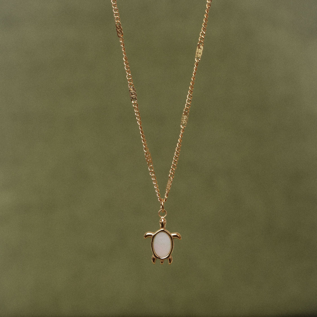 Bruce & Co Guardian – Mother of Pearl Turtle Necklace