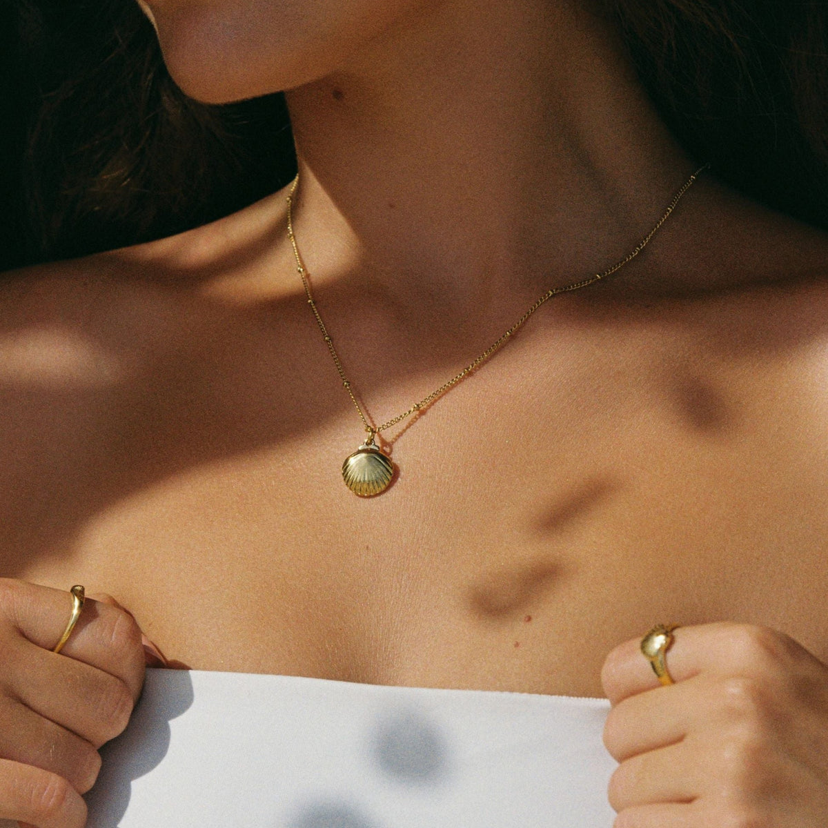 Bruce & Co Reversible Shell and Pearl Pendant Necklace