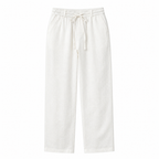Selvaro white linen trousers front ghost mannequin
