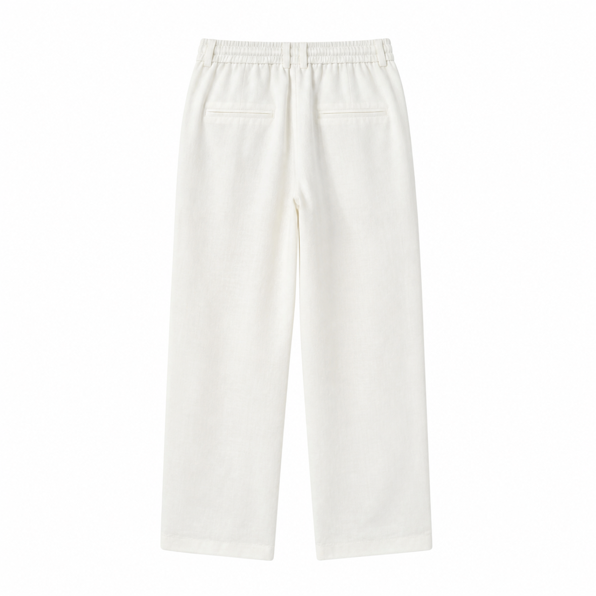 Selvaro white linen trousers back ghost mannequin