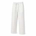Selvaro white linen trousers three quarter ghost mannequin