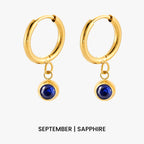 Bruce & Co Birthstone Color CZ Charm Hoop Earrings