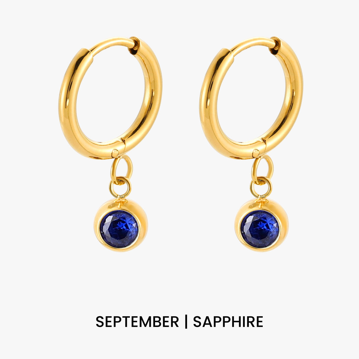 Bruce & Co Birthstone Color CZ Charm Hoop Earrings