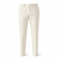 Seremora beige slim tapered tailored trousers, front ghost mannequin view
