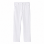 Seresaro white straight tailored trousers on a white studio background