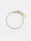 Bruce & Co Snake Chain Bracelet, 2 mm, 18K Gold-Plated Steel, Adjustable