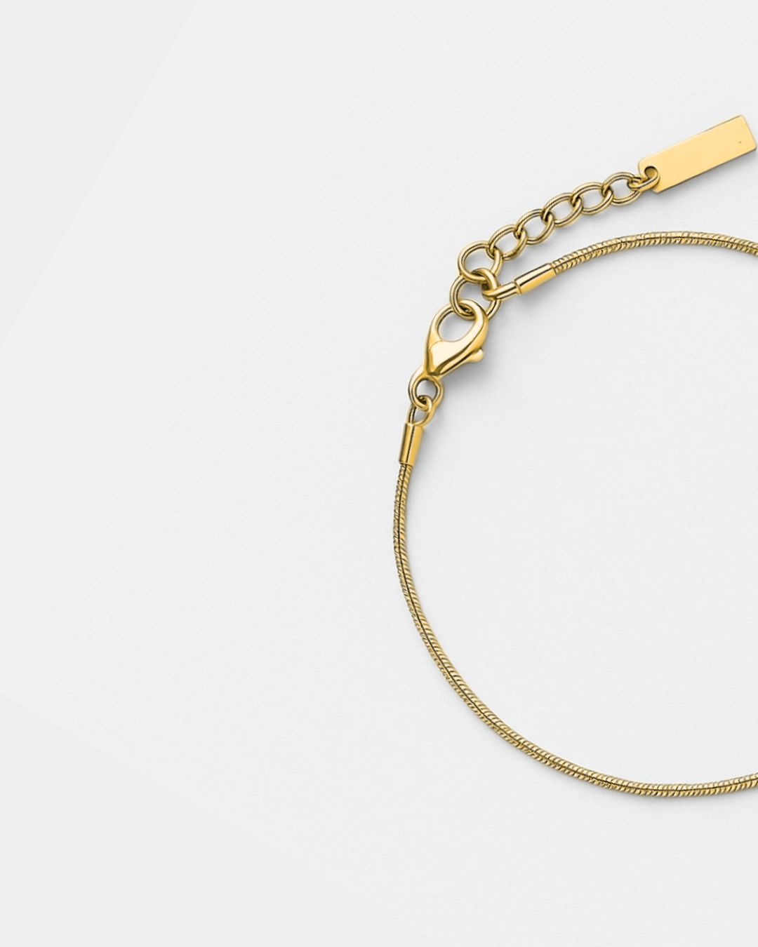 Bruce & Co Snake Chain Bracelet, 2 mm, 18K Gold-Plated Steel, Adjustable