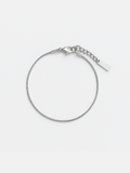 Bruce & Co Snake Chain Bracelet, 2 mm, Silver-Plated Steel, Adjustable