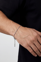 Bruce & Co Snake Chain Bracelet, 2 mm, Silver-Plated Steel, Adjustable