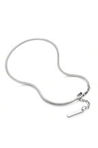 Bruce & Co Snake Chain Bracelet, 2 mm, Silver-Plated Steel, Adjustable