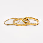 Bruce & Co Daily – Three Textured Stacking Rings Set