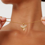 Bruce & Co Zircon Shark Tooth Pendant Necklace, 18 mm