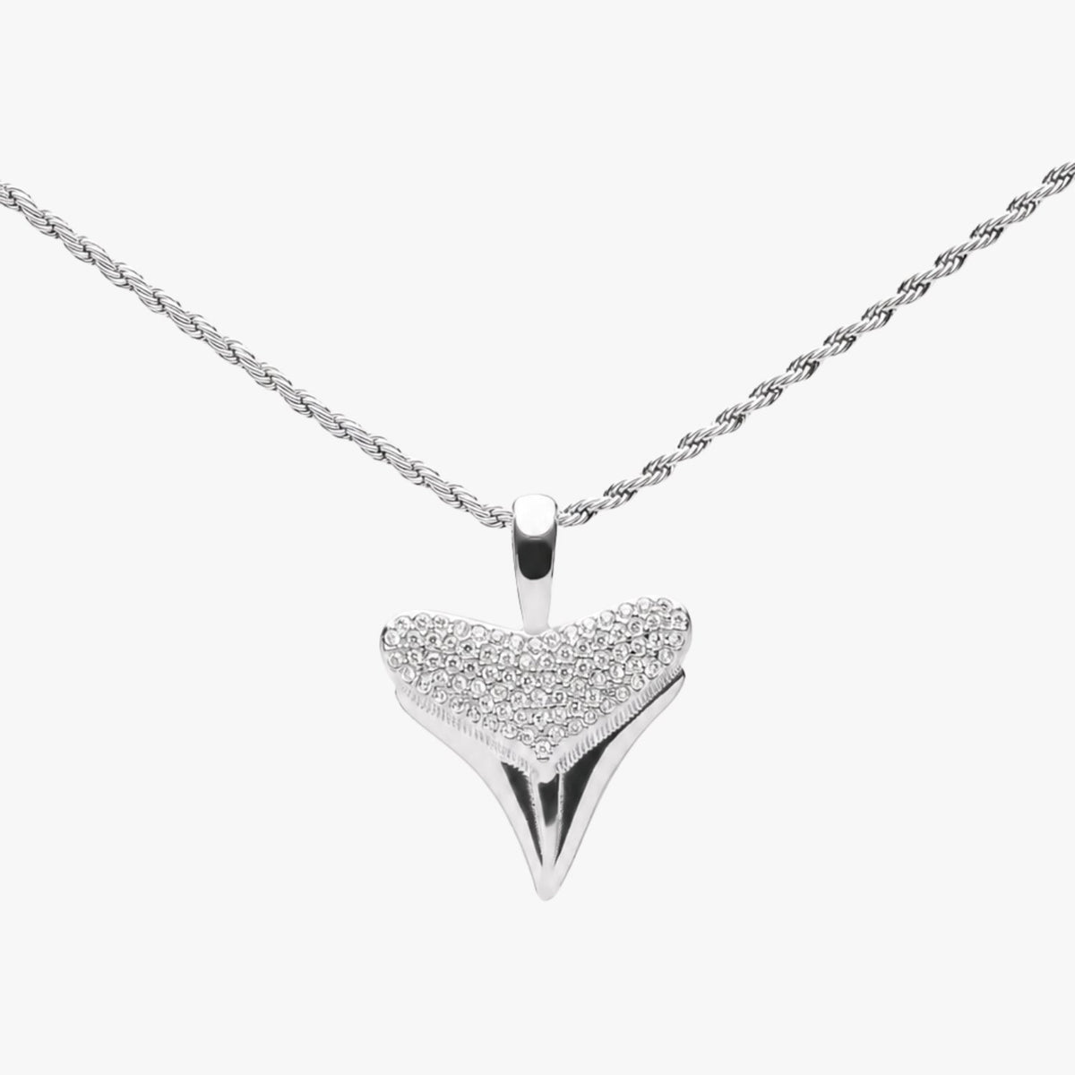 Bruce & Co Zircon Shark Tooth Pendant Necklace, 18 mm