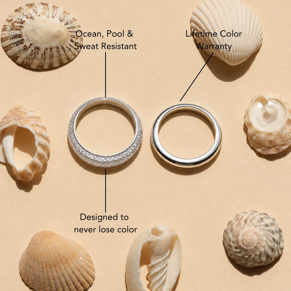 Bruce & Co Day & Night – Plain and Pavé Zircon Rings Set