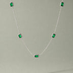 Bruce & Co Raja Ampat – Green Rectangular Station Necklace