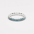 Bruce & Co Azure – Turquoise Eternity Band Ring, Steel