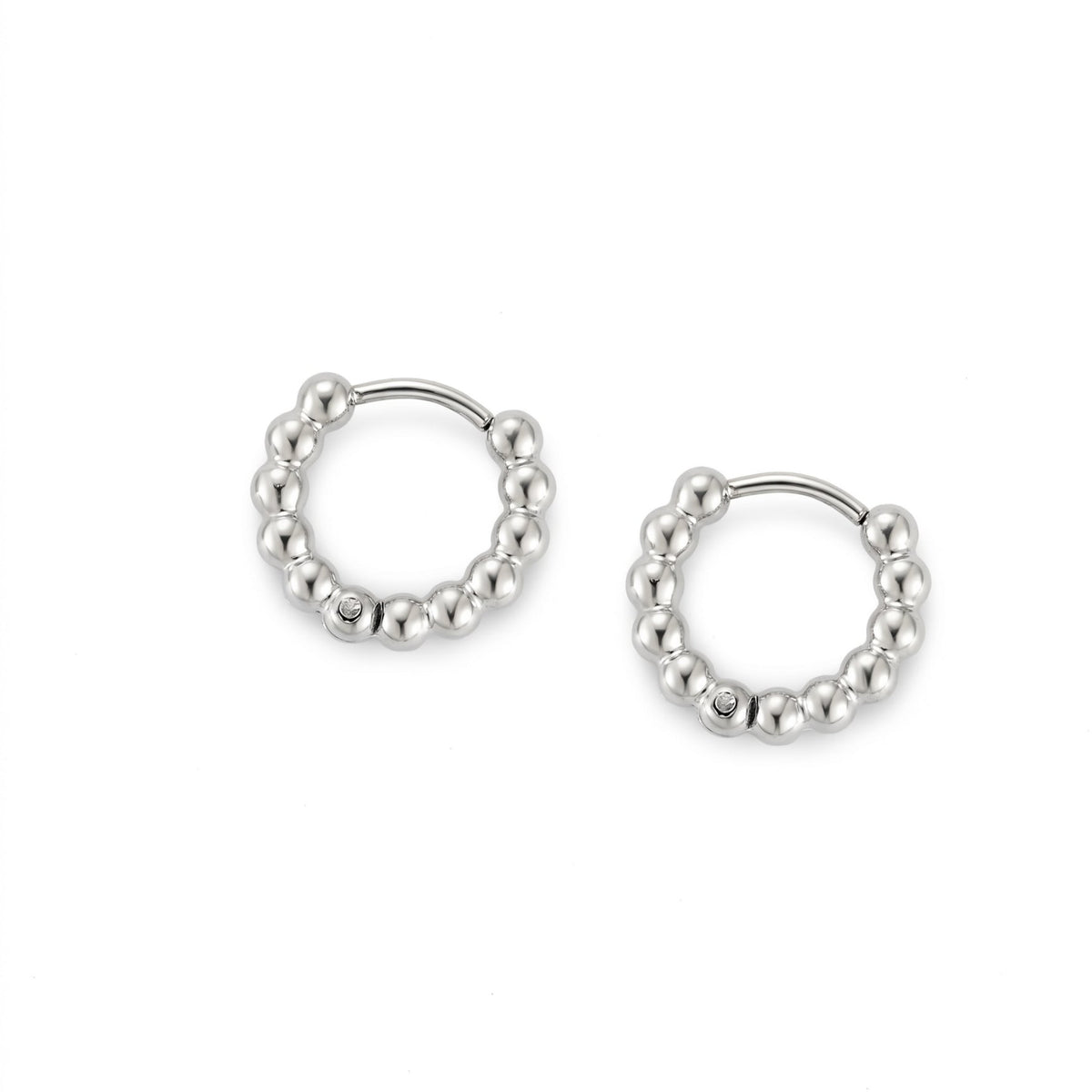 Bruce & Co Beaded Edge Hoop Earrings, 9 mm