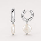 Bruce & Co Chunky Freshwater Pearl Hoop Earrings, 18 mm