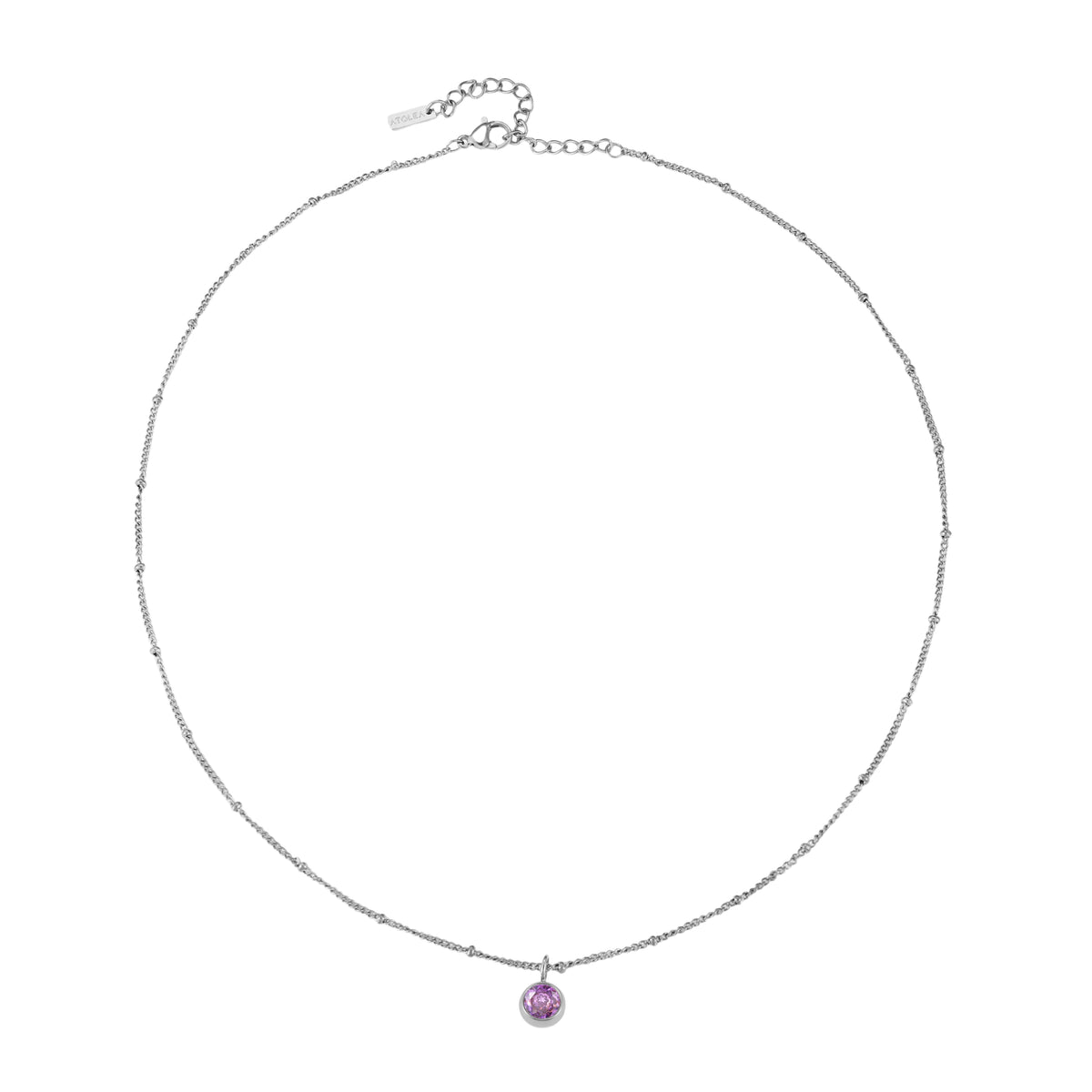 Bruce & Co Round CZ Birthstone Necklace, 9 mm