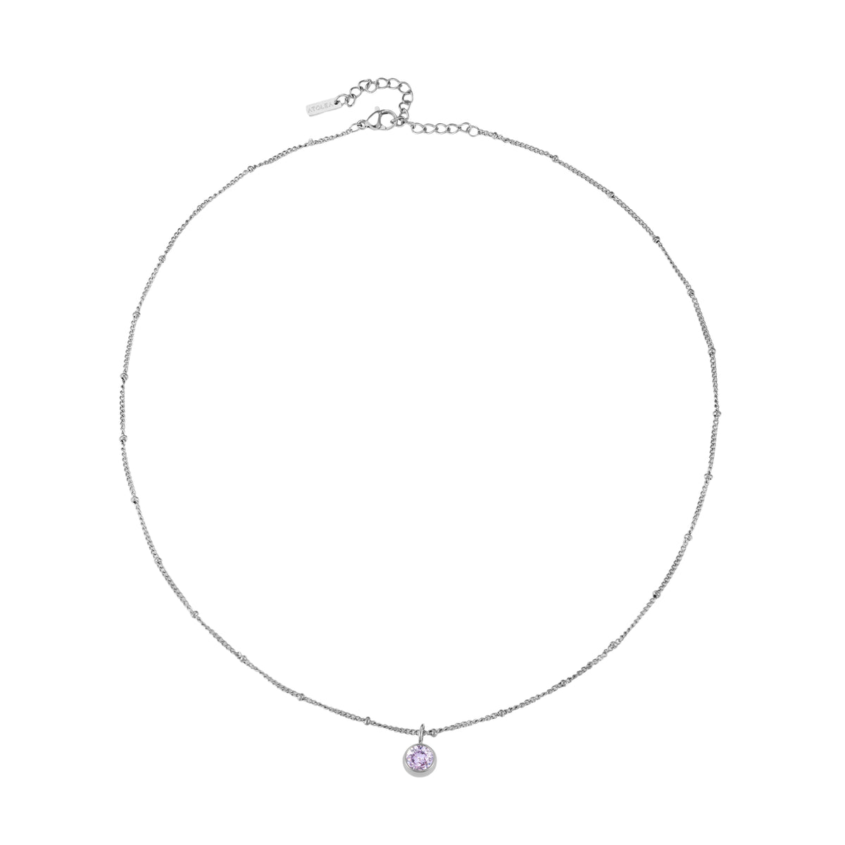 Bruce & Co Round CZ Birthstone Necklace, 9 mm
