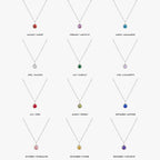 Bruce & Co Round CZ Birthstone Necklace, 9 mm