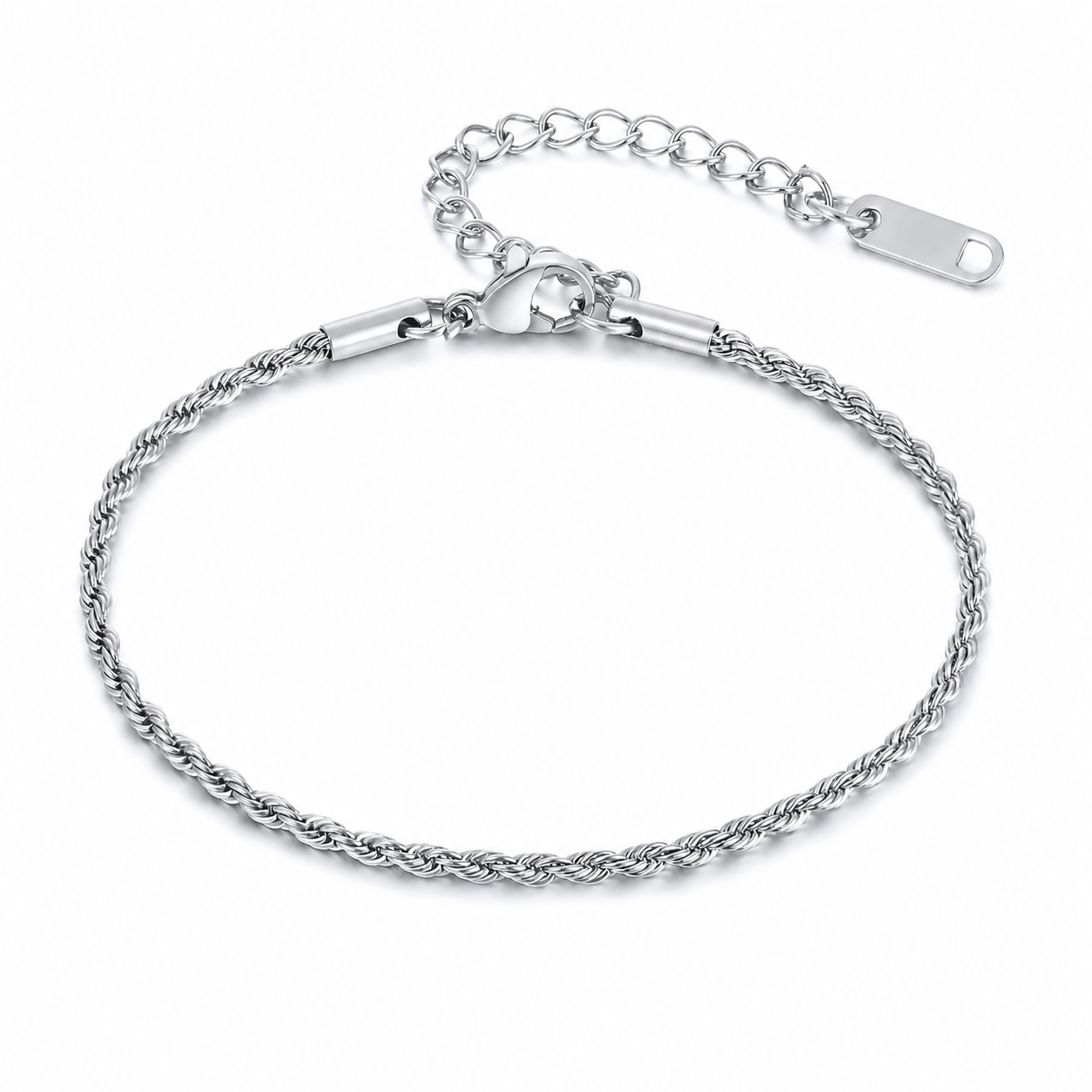 Silver stainless steel bracelet BR-979S-16-2