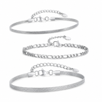 Silver stainless steel bracelet Set 2
