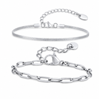 Silver stainless steel bracelet Set 8