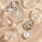 Bruce & Co Chunky Freshwater Pearl Hoop Earrings, 18 mm