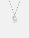 Bruce & Co Men’s Compass Pendant Necklace, Platinum-Plated Steel