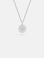 Bruce & Co Men’s Compass Pendant Necklace, Platinum-Plated Steel
