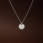 Bruce & Co Compass Zircon Pendant Necklace, 16 mm, Steel