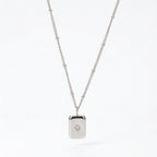 Bruce & Co Starlight – Star-Set Zirconia Tag Necklace