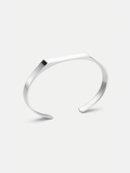 Bruce & Co Faceted Open Cuff Bracelet, 5 mm, Platinum-Plated Steel
