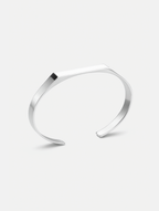 Bruce & Co Faceted Open Cuff Bracelet, 5 mm, Platinum-Plated Steel