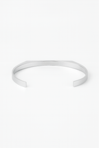 Bruce & Co Faceted Open Cuff Bracelet, 5 mm, Platinum-Plated Steel