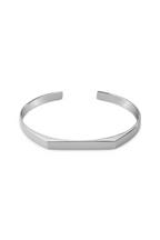 Bruce & Co Faceted Open Cuff Bracelet, 5 mm, Platinum-Plated Steel