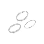 Bruce & Co Daily – Three Textured Stacking Rings Set