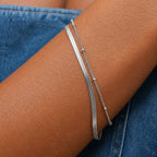 Bruce & Co Herringbone and Beaded Layered Bracelet