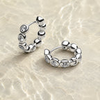 Bruce & Co Beaded White Stone Huggie Earrings, 10 mm