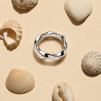 Bruce & Co Dune – Sculpted Wavy Band Ring, Steel