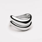 Bruce & Co Double Trouble – Two Sculpted Wave Rings Set