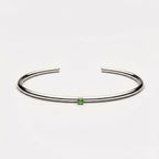 Bruce & Co Green Zircon Open Cuff Bracelet, Steel