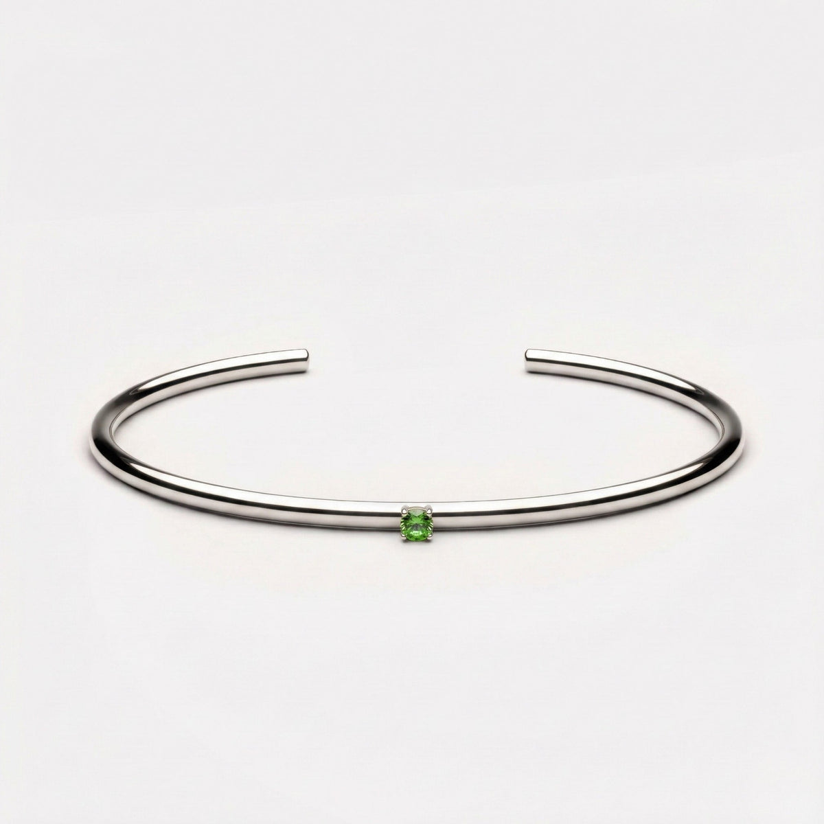 Bruce & Co Green Zircon Open Cuff Bracelet, Steel