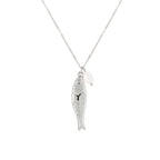 Fish and Freshwater Pearl Pendant Necklace