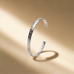 Bruce & Co Flora – Floral Engraved Open Cuff Bracelet, Steel
