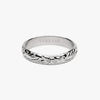 Bruce & Co Bloom – Floral Pattern Band Ring, 4 mm, Steel