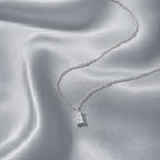 Bruce & Co Glow – Clear Rectangular Pendant Necklace, 45 cm