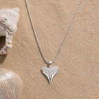 Bruce & Co Zircon Shark Tooth Pendant Necklace, 18 mm